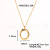 Stainless Steel White Enamel Oval Pendant Necklaces for Women PG1145-1-1