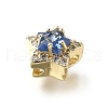 Brass Micro Pave Cubic Zirconia Beads KK-D379-01G-07-2