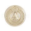 Golden Tone Crown Initial Wax Seal Brass Stamp Heads AJEW-A065-01A-1