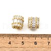 Column Brass Micro Pave Clear Cubic Zirconia European Beads KK-V008-17G-3
