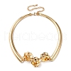 Iron Flower Link Choker Necklaces for Women NJEW-U046-02G-2