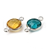 Brass Pave Faceted Glass Connector Charms FIND-Z020-01P-2