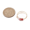 4Pcs Copper Wire Wrapped Natural & Synthetic Gemstone Round Beaded Finger Rings for Women RJEW-JR00738-S-4