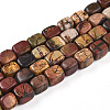 Natural Polychrome Jasper/Picasso Stone/Picasso Jasper Beads Strands G-T140-60B-4