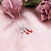 Star Magic Stick & Dance Shoes Alloy Red Enamel Pendant Necklaces for Women FS-WG7E8F0-01-1