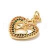 Rack Plating Brass Micro Pave Cubic Zirconia Pendants KK-K377-74G-2
