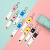 PU Leather & Cotton Name Marker Keychain AJEW-WH0514-001-4
