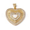 Brass Micro Pave Clear Cubic Zirconia Enamel Pendants KK-G439-59G-1