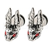304 Stainless Steel with Rhinestone Stud Earrings EJEW-Z034-02AS-1