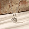 Stainless Steel Textured Pendant Necklaces for Women DY3365-8-1
