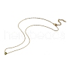 304 Stainless Steel Olive Cubic Zirconia Triangle Pendant Necklaces for Women NJEW-Z064-01G-4