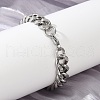 304 Stainless Steel Cuban Link Chain Bracelets for Women Men BJEW-D304-01P-5