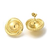 Ion Plating(IP) 304 Stainless Steel Flat Round Stud Earrings for Women EJEW-S227-61G-1