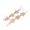 3 Pairs 3 Colors Zinc Alloy Enamel Flower Dangle Earrings EJEW-JE06462-6