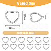 DICOSMETIC 100Pcs 304 Stainless Steel Linking Ring STAS-DC0016-07-2
