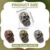 3Pcs 3 Colors Skull Brass Beads KK-FG0001-22-2