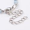 Faceted Glass Beads Anklets AJEW-AN00209-4