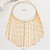 Vintage Iron Multi-Layer Tassel Beaded Necklaces for Women's Party DY4549-2