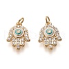 Brass Micro Pave Clear Cubic Zirconia Pendants ZIRC-L098-002G-1