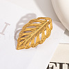 Stainless Steel Hollow Leaf Alligator Hair Clips & Stud Earrings & Pendant Necklaces Sets for Women IK7131-1-3
