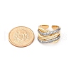 Brass Micro Pave Clear Cubic Zirconia Cuff Finger Rings for Women RJEW-C116-18G-5