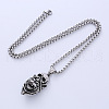 Retro Rock Punk Men's Skull Wolf Stainless Steel Pendant Necklaces KY0684-2