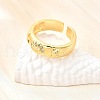Ocean Theme Brass Micro Pave Cubic Zirconia Cuff Rings for Women RJEW-F184-17I-G-3