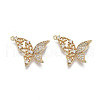 Brass Micro Pave Clear Cubic Zirconia Pendants KK-S355-008-A-NF-2