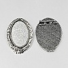 Vintage Tibetan Style Alloy Brooch Cabochon Bezel Settings X-PALLOY-O037-33AS-1