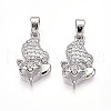 Brass Micro Pave Cubic Zirconia Pendants KK-T070-84P-1