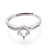 Rhodium Plated 925 Sterling Silver Micro Pave Cubic Zirconia Solitaire Ring Settings STER-T008-10P-2