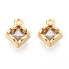 Brass Micro Pave Cubic Zirconia Charms KK-N263-65G-1