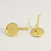 Brass Leverback Earring Settings X-KK-C1244-18mm-G-FF-1