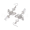 201 Stainless Steel Butterfly Dangel Earrings EJEW-JE05770-3