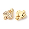Brass Micro Pave Clear Cubic Zirconia Pendants ZIRC-P094-20G-RS-3
