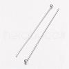 Silver Color Plated Brass Ball Head Pins X-KK-RP0.6x30mm-S-2