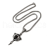 304 Stainless Steel Sword Pendant Necklaces for Women Men NJEW-Z076-02AS-4