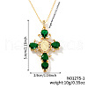 Brass Pave Cubic Zirconia Virgin Mary Cross Pendant Necklaces FU1040-1-1