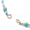 4mm Faceted Round Dyed Natural Howlite Beads & Handmade Seed Beads Braided Bracelet Making AJEW-MZ00003-03-2
