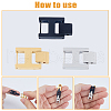 SUPERFINDINGS 3Pcs 3 Colors Rectangle Stainless Steel Watch Band Clasps STAS-FH0002-27C-4