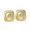 304 Stainless Steel Rectangle with Spiral Stud Earrings EJEW-V006-05G-2