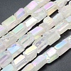 Electroplated Natural Quartz Crystal Beads Strands G-P368-02-1