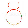 Adjustable Glass Seed Beads & Pearl Braided Beaded Bracelet for Women WZ6427-1