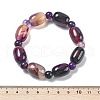 Natural Blue Lace Agate Bead Stretch Bracelets G-P570-01B-5
