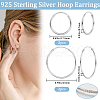 Beebeecraft 2 Pairs 2 Styles 925 Sterling Silver Hoop Earrings STER-BBC0007-26-2