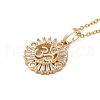 Brass Micro Pave Cubic Zirconia Pendant Necklaces for Women NJEW-E106-14KCG-01-1