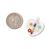 Heart Natural Freshwater Shell Pendants PALLOY-JF03888-2