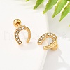304 Stainless Steel Clear Cubic Zirconia Stud Earrings STAS-E502-02G-02-3