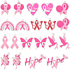 SUNNYCLUE 40Pcs 10 Styles Breast Cancer Pink Awareness Ribbon Theme Alloy Enamel Pendants ENAM-SC0005-02-1
