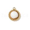 Natural Mixed Gemstone Half Round Charms STAS-P394-07G-2